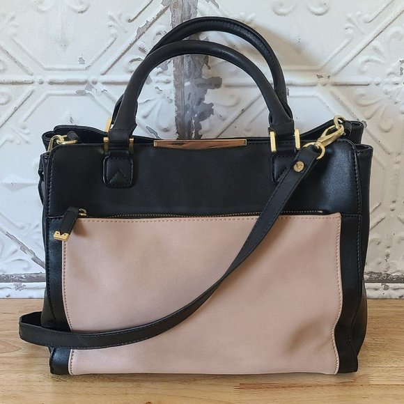 Danielle Nicole Black Tan Crossbody Handbag Convertible - Picture 5 of 12